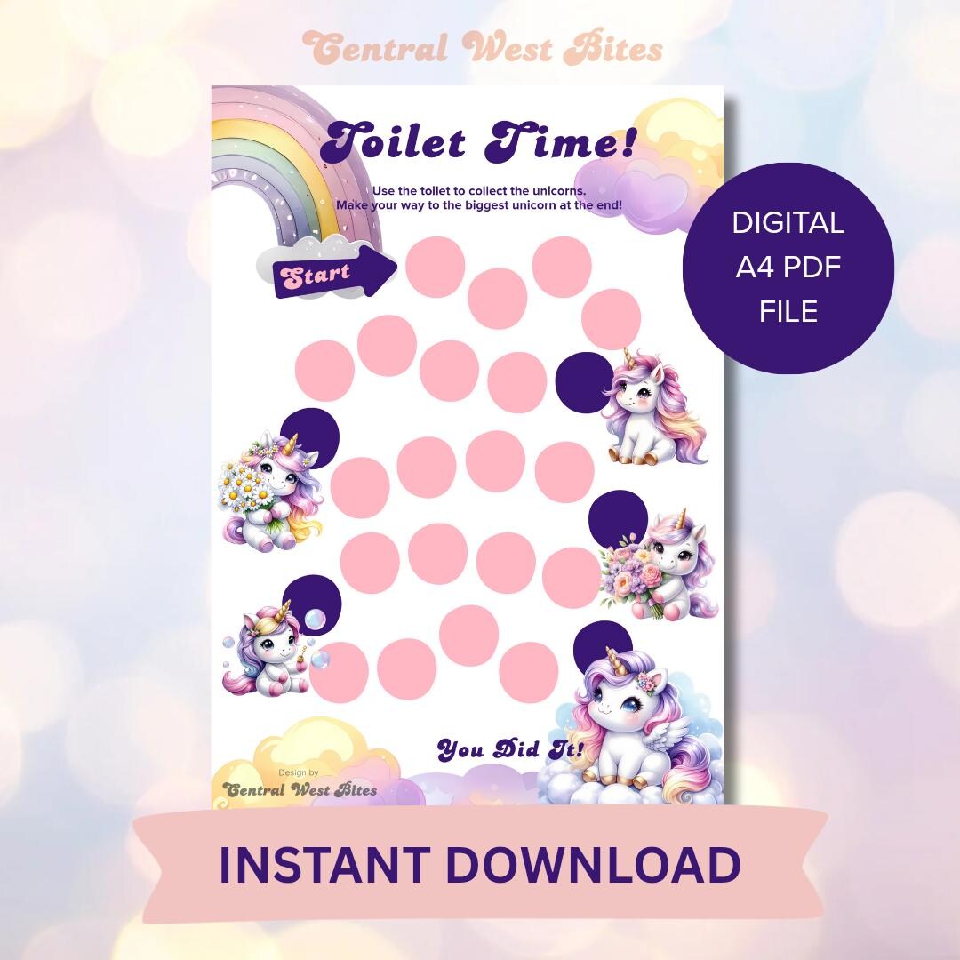 Unicorn Potty Training Reward Chart – Toddler Toilet Training (digital ...