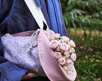 Pink Flower Tote & Gift  Bag | Reversible Cotton Shopping Bag