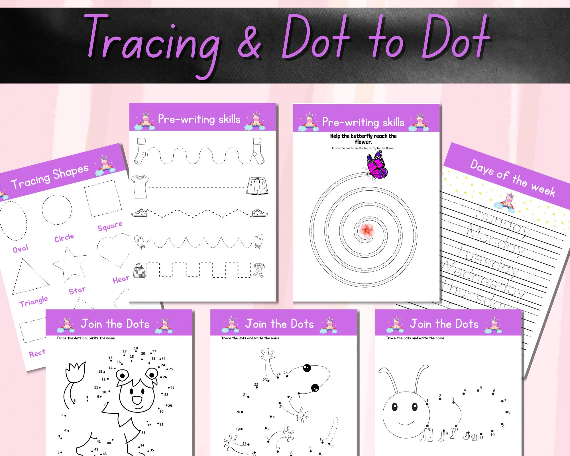 Tiddler Writing Toddler Pre-writing Worksheets for Girls Ages 3-5 | Tracing Letters ...