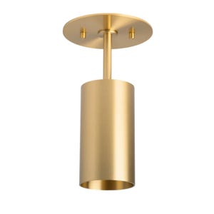 Polished Brass Ceiling Light – Modern Cylinder Flush Mount Fixture for Hallway, Kitchen, Bedroom, or Entryway Lighting