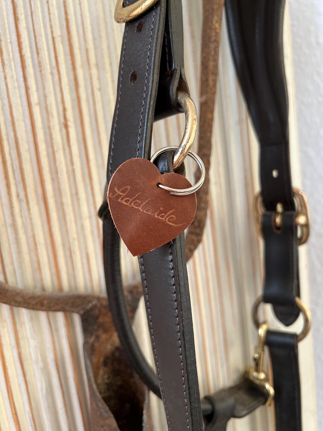 Leather Halter Tag Key Ring Name Tag For Halter Or Bridle Etsy 