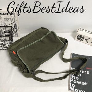 May include: An olive green messenger bag with a long adjustable strap. The bag has a large flap pocket and a zippered main compartment. The text "Gifts Best Ideas" is at the top of the image.