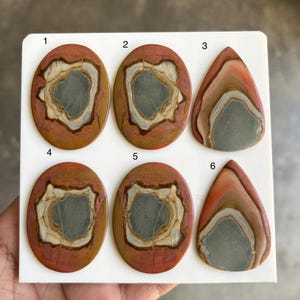 Piedra natural de jaspe policromado / Cabujón de jaspe del desierto / Cristal curativo / Piedra preciosa con patrón único / Material para la fabricación de joyas / Coleccionista