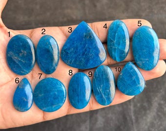 Electric Blue Neon Apatite Cabochon • Designer Gemstone