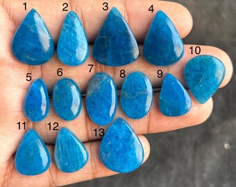 Electric Blue Neon Apatite Cabochon • Jewelry Making Gemstone