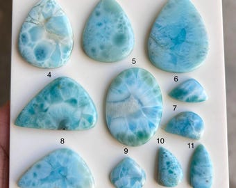 Blue Larimar Cabochon: Smooth Mix Shape Loose Gemstone