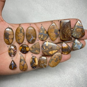Naturlig Boulder Opal Cabochon: Blinkande eldsten för smyckestillverkning