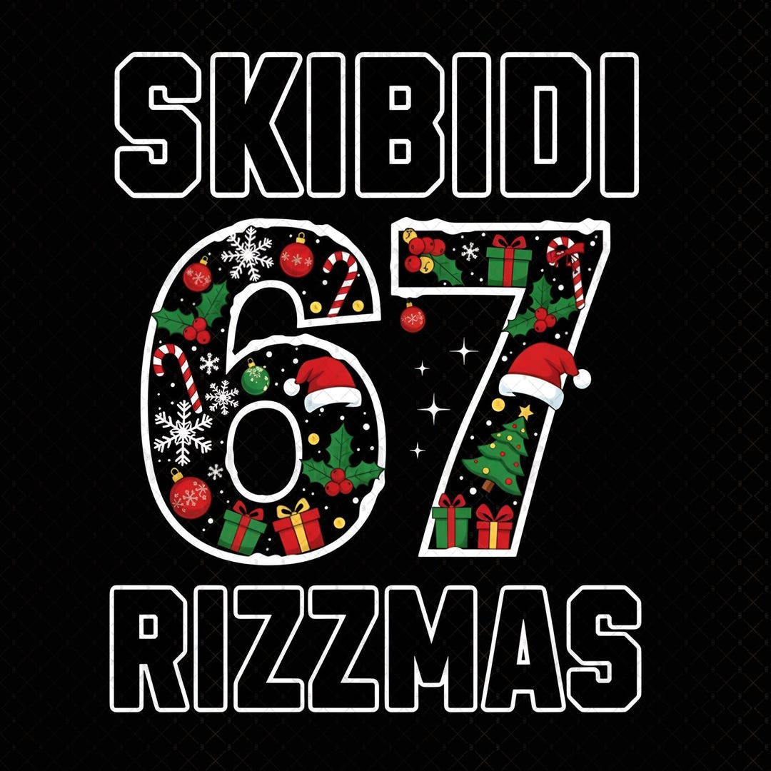 Rizz Christmas 67 Skibidi Png, Gen Alpha Rizzmas Png, Funny Santa 67 ...