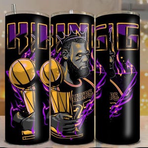 Lakers Basketball Tumbler Wrap: Champion Skinny Cup Sublimation Design (PNG Digital Download)