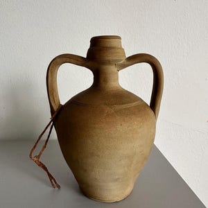 Vintage Italian Terracotta Amphora Vase: Rustic Farmhouse Decor