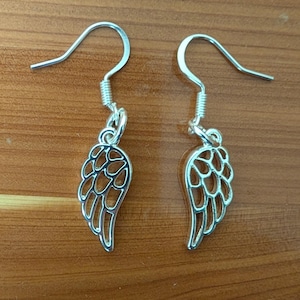 Silver Angel Wings Dangle Earrings