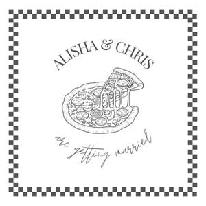 Custom Engagement/Wedding Pizza Box Template