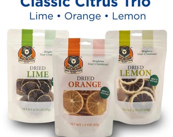 Dried Citrus Garnish Set – Lemon, Lime & Orange Slices (3 Pack, 45+ Pieces)