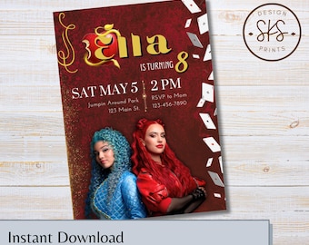 Descendants | Rise of Red | Birthday Invitation