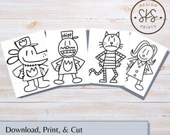 Dibujos para colorear de un hombre perro: Recuerdos de fiesta (Descarga digital)