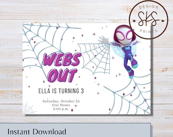Ghost Spider Birthday Invitation: Spidey and Friends (Instant Download)