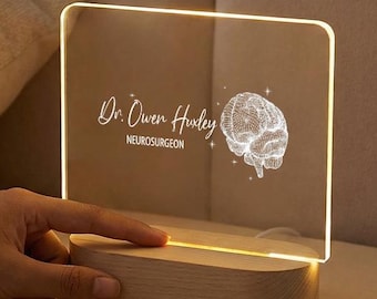 Personalized Acrylic Night Light with Warm Glow, Bedside Table Lamp for Everyday Use, Cozy Bedroom Decor