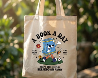 Borsa tote per amanti dei libri, borsa shopper in tela con citazioni divertenti sulla lettura per insegnanti e lettori, regalo per amanti dei libri