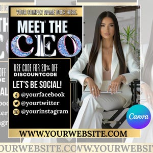 DIY Meet The CEO Flyer: Editable Social Media Post