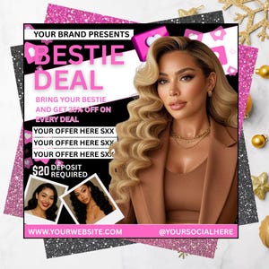 Bring a Friend Sale Flyer, bring a friend, bestie flyer, bestie deal, diy canva flyer