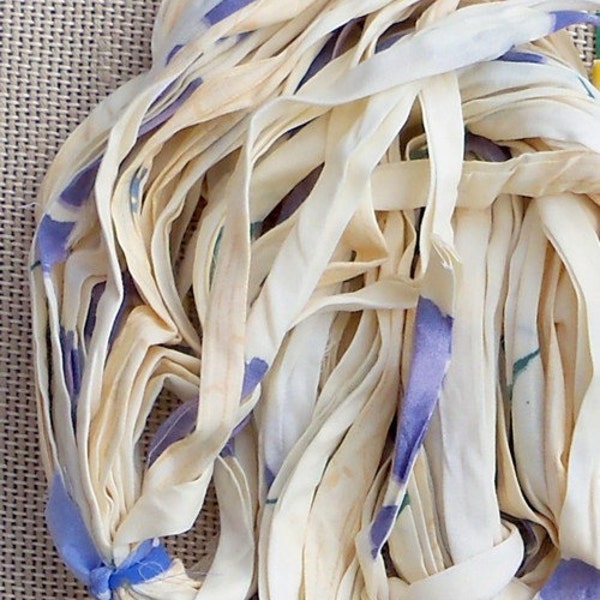 Warm Ivory Print, Pre-folded Cotton Fabric Strip, 25+ yards, Newly Made from Vintage Fabric,  Strip for Rugs, Baskets and Crafts