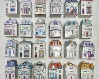 Lenox Spice Village Complete Set of 24 • Wooden Rack Included
