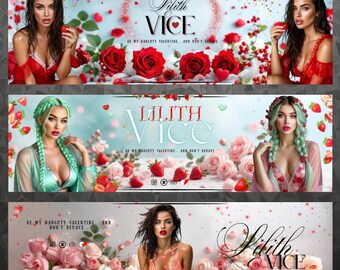 Valentine's Day Onlyfans Hot Banner Template, Love Heart Spicy Social Media Header (Digital Download)