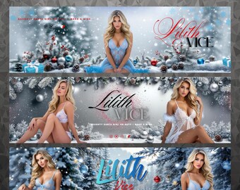 Snow Queen OnlyFans Banner Template – Christmas Header (Digital Download)
