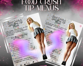 Food Crush Tip Menu, Sploshing Menu Template (Canva Editable) (Digital Download)