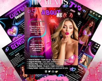 Custom Content Menu, Premium Content Menu, Digital Service List, Spisy Content Bundle, Onlyfans Tip Menu Bundle Pack , Sexy Digital Menu