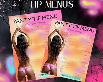 2 Fantasy Lingerie Tip Menu, Spicy Onlyfans Tip Menu, Intimate Custom Tip Menu, Editable Canva Tip Menu Template for Creators