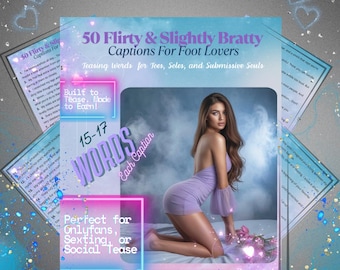 50 Bratty Foot Lover Captions, Tease Captions (PDF & Word)