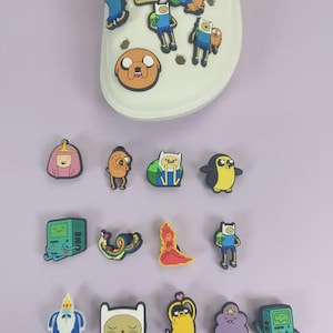 Adventure Time Collection Set, Cute PVC Hanging Ornaments for Sandals, Shoe Charms, Croc Charms, Gifts, Gift For Her Him Super Cute