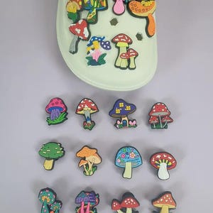 Mushroom Collection Set, Cute PVC Hanging Ornaments for Sandals, Shoe Charms, Croc Charms, Gifts, Gift For Her Him Super Cute