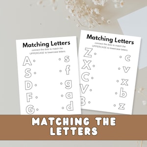 Matching Letters Worksheet | Uppercase and Lowercase Letter Recognition | Alphabet Activity for Kids | Preschool Learning Printable