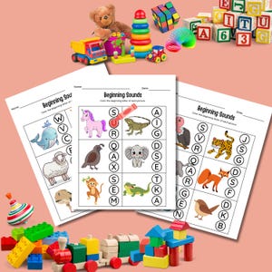 Beginning Sounds Worksheet | Phonics Activity for Preschool & Kindergarten | Letter Recognition | Alphabet Sound Matching | Printable PDF