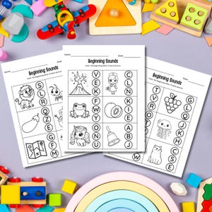 Beginning Sounds Worksheet | Phonics Activity for Preschool & Kindergarten | Letter Recognition | Alphabet Sound Matching | Printable PDF
