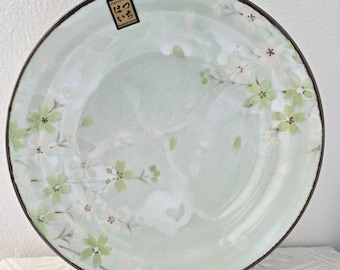 Handmade Japanese Sakura Floral Ceramic Plate - Artisan Tableware