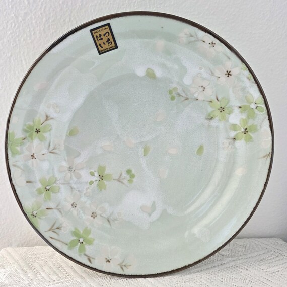 Handmade Japanese Sakura Floral Ceramic Plate - Artisan Tableware