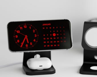 Minimalist MagSafe Phone Stand – 3D Printed Charging Dock for iPhone & AirPods