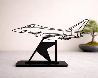 Typhoon Jet Silhouette 3D | Aviation Decor Gift for Pilots and Jet Fans