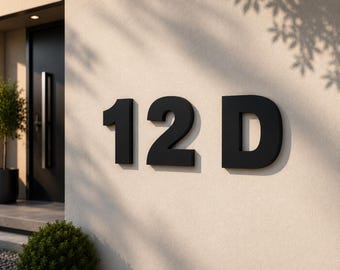 Letras de pared y números de casa 3D personalizados – Letras modernas para puertas | Letras individuales para oficina, baño, habitación infantil, entrada