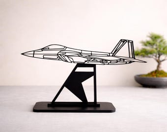 F-22 Raptor Jet Silhouette 3D | Aviation Decor Gift for Pilots and Jet Fans