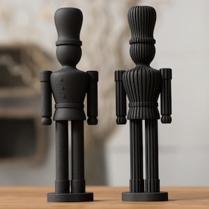3D-utskriven nötknäppardekoration | Juldekoration i japansk design | Nötknäpparfigur i svart eller vitt