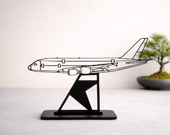 A380 Airplane Silhouette 3D | Aviation Decor Gift for Pilots and Aircraft Fans