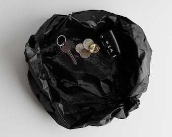 Designer Catchall Bowl – Crumpled Paper Look | 3D Printed PLA Organizer Tray