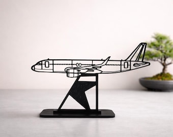 A320neo Airplane Silhouette 3D | Aviation Decor Gift for Pilots and Aircraft Fans