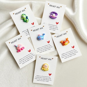 Custom Lucky Sea Animals Pocket Hug,Personalized Pocket Hug ,Mini Encouragement Card, Emotional Support Gift,Long Distance Gift