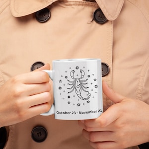 Scorpio Constellation Mug: 11oz Ceramic Zodiac Coffee Cup