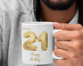 21st Birthday Mug: Gift for Son or Daughter, 11oz Ceramic